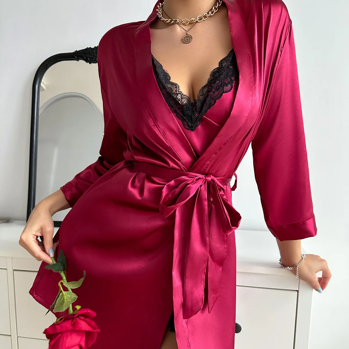 Ensemble kimono + Nuisette en satin – Image 6