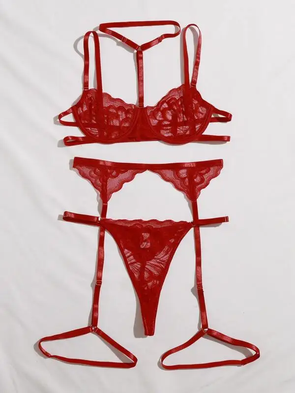 Ensemble de lingerie sexy en dentelle florale – Image 2
